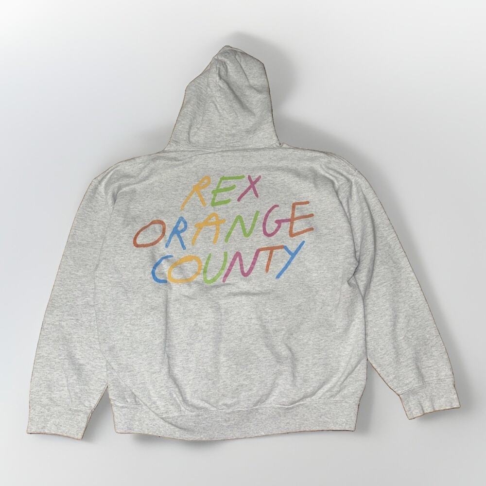 Rex Orange County Pony Logo Hoodie Heather Gray Mens XL Concert Official 23x26
